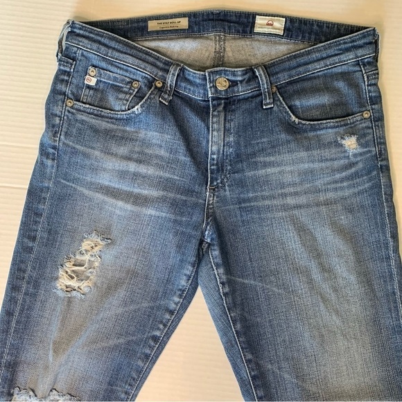 AG Adriano Goldschmied The Slit Roll-Up Distressed Jeans Size 29 - Picture 3 of 10